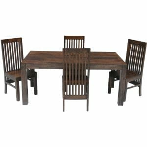 Dakota Mango Dining Table With 4 High Back Chairs 145cm-dsdt+4x-gen-011a - Packmans Furniture