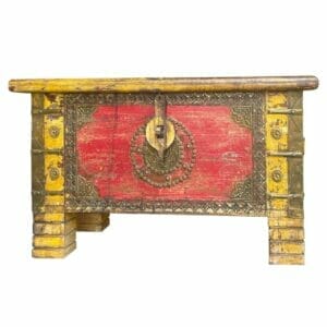 Accent Indian Hand Painted Trunk Treasure Chest 40x80x45cm Acc 186-1