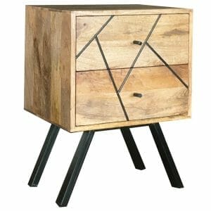 Amari Light Mango 2 Drawer Bedside Table 35x40x55cm - Packman's Furniture