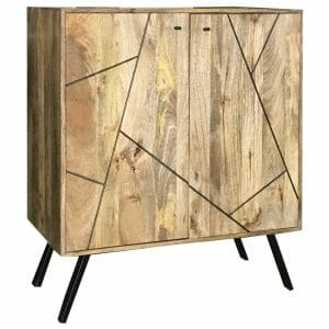 Amari Light Mango Retro Wine Cabinet 90cm - Packman's Furniture