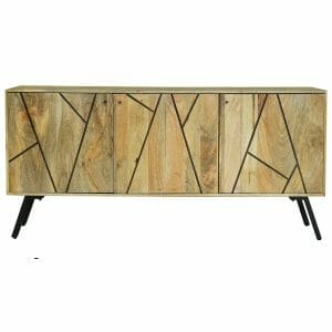 Amari Retro Light Mango Wood 3 Door Sideboard Amr-111 - Packman's Furniture