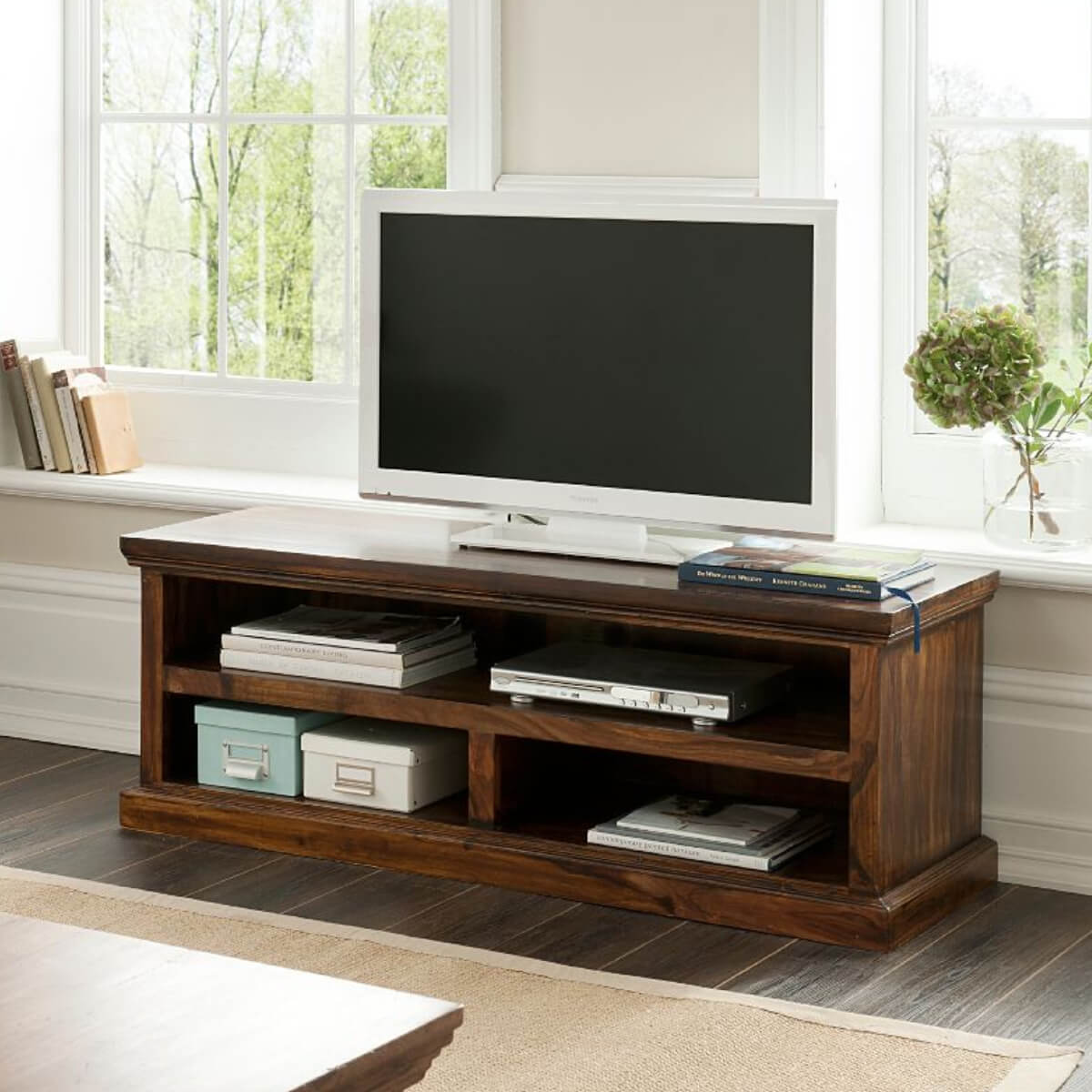 Cuba Sheesham Wood Plasma Tv Unit 120Cm - Iv01