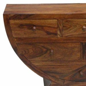 Sa930ny-cube Jaipur 6 Drawer Half Round Bowl Solid Sheesham Wood - Packmans Furniture
