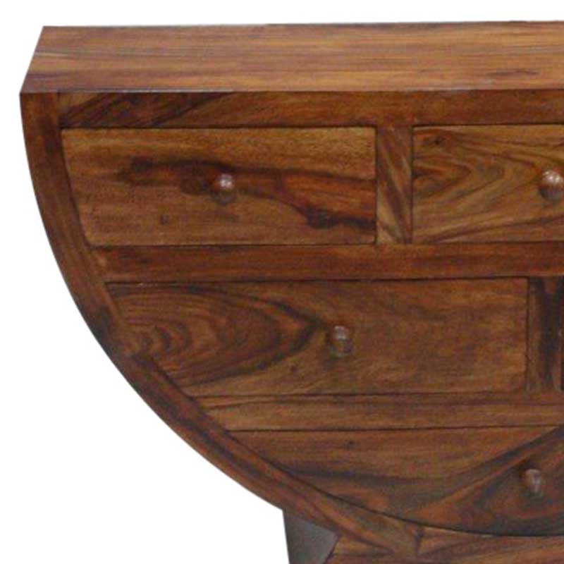 Sa930Ny-Cube Jaipur 6 Drawer Half Round Bowl Solid Sheesham Wood - Packmans Furniture
