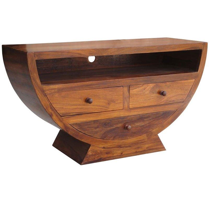 Cuba Sheesham Wood Half Round Tv Stand 45X120X66Cm-Sa930-A - Packmans Furniture
