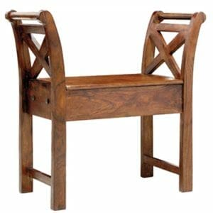 Cuba Sheesham Wood Single Seater Bench With Storage 33x72x72cm-gb-a - Packmans Furniture