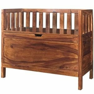 Cuba Sheesham Wood Bench With Storage 35x80x65cm-jfl-102 - Packmans Furniture