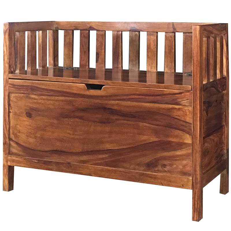Cuba Sheesham Wood Bench With Storage 35X80X65Cm-Jfl-102 - Packmans Furniture
