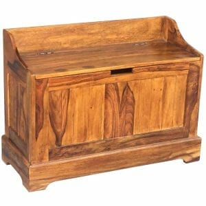 Cuba Sheesham Wood Small Storage Seat 70cm-jfl-111 - Packmans Furniture