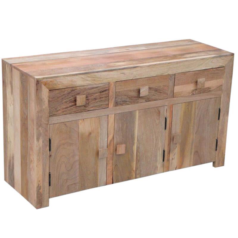 Dakota Light Mango 3 Door 3 Drawer Sideboard 135Cm-Dmsb-L - Packmans Furniture