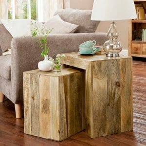 Dakota Light Mango Cube Nest Of 2 Tables-dcnt-l - Packmans Furniture