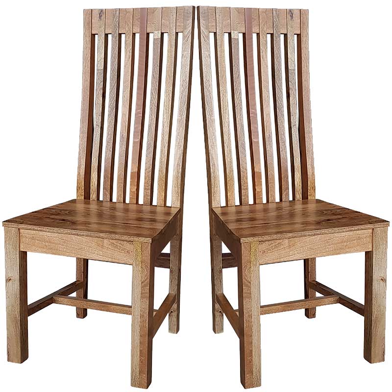 Dakota Light Mango High Back Dining Chairs (X1 Pair)-Gen-011-Al-X2 - Packmans Furniture