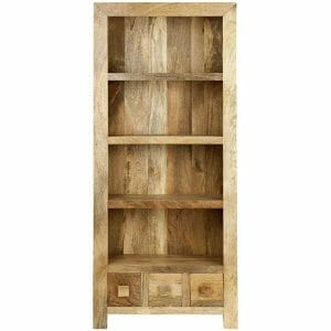 Dbcl-light Dakota Large Bookcase With Drawers Mango Wood - Packmans Furniture