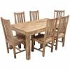 Dakota Light Mango Large Dining Table With Chairs Or Bench 175Cm - Packmans Furniture