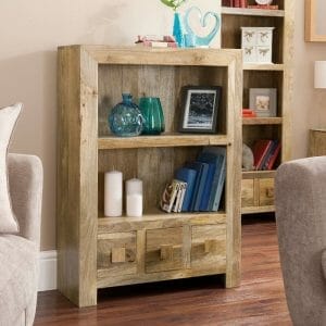 Dakota Light Mango Small Bookcase 30x75x105cm-dsbc-l - Packmans Furniture