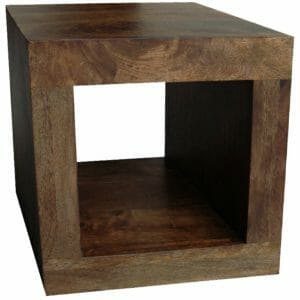 Dakota Mango Wood 1 Hole Cube Lamp Table 35x44x44cm