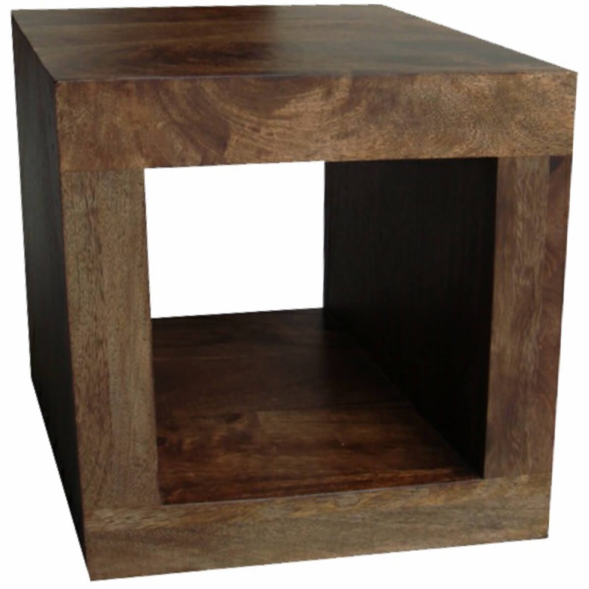Dakota Mango Wood 1 Hole Cube Lamp Table 35X44X44Cm