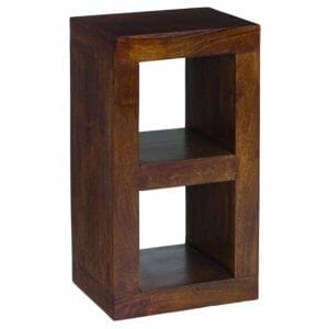 Dakota Mango Wood 2 Hole Cube Lamp Table 35x44x81cm