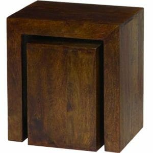Dakota Mango Wood Cube Nest Of Tables 35x50x54cm - Dcnt - Packmans Furniture