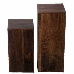 Dakota Mango Wood Set Of 2 Cube Lamp Tables -dnt/2 - Packmans Furniture