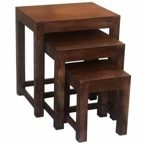 Dakota Mango Wood Nest Of 3 Tables 34x45x50cm-dss/3 - Packmans Furniture