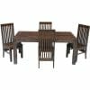 Dakota Small Mango Dining Table With High Back Chairs 120cm