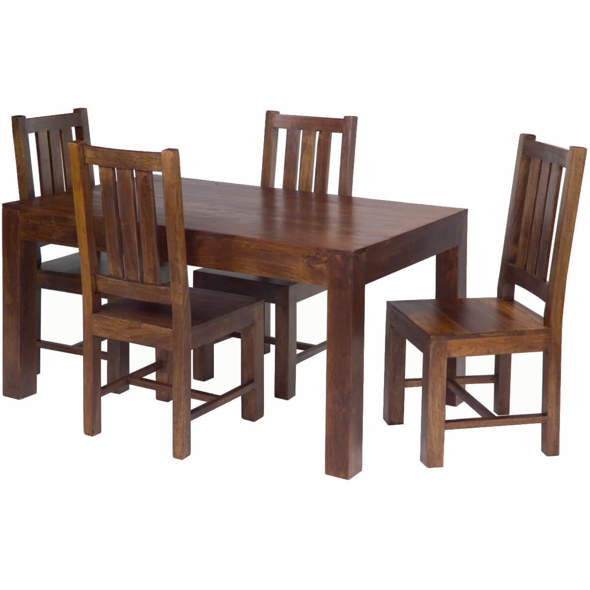 Dakota Small Mango Wood Dining Table With Chairs Or Bench 120Cm