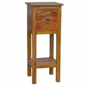 Ganga 1 Drawer Sheesham Telephone Table 30x30x75cm