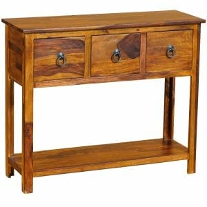 Ganga 3 Drawer Sheesham Wood Console Table 90cm