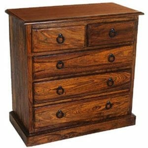 Ganga 5 Drawer Chest Solid Sheesham Wood-tho607a - Packmans Furniture