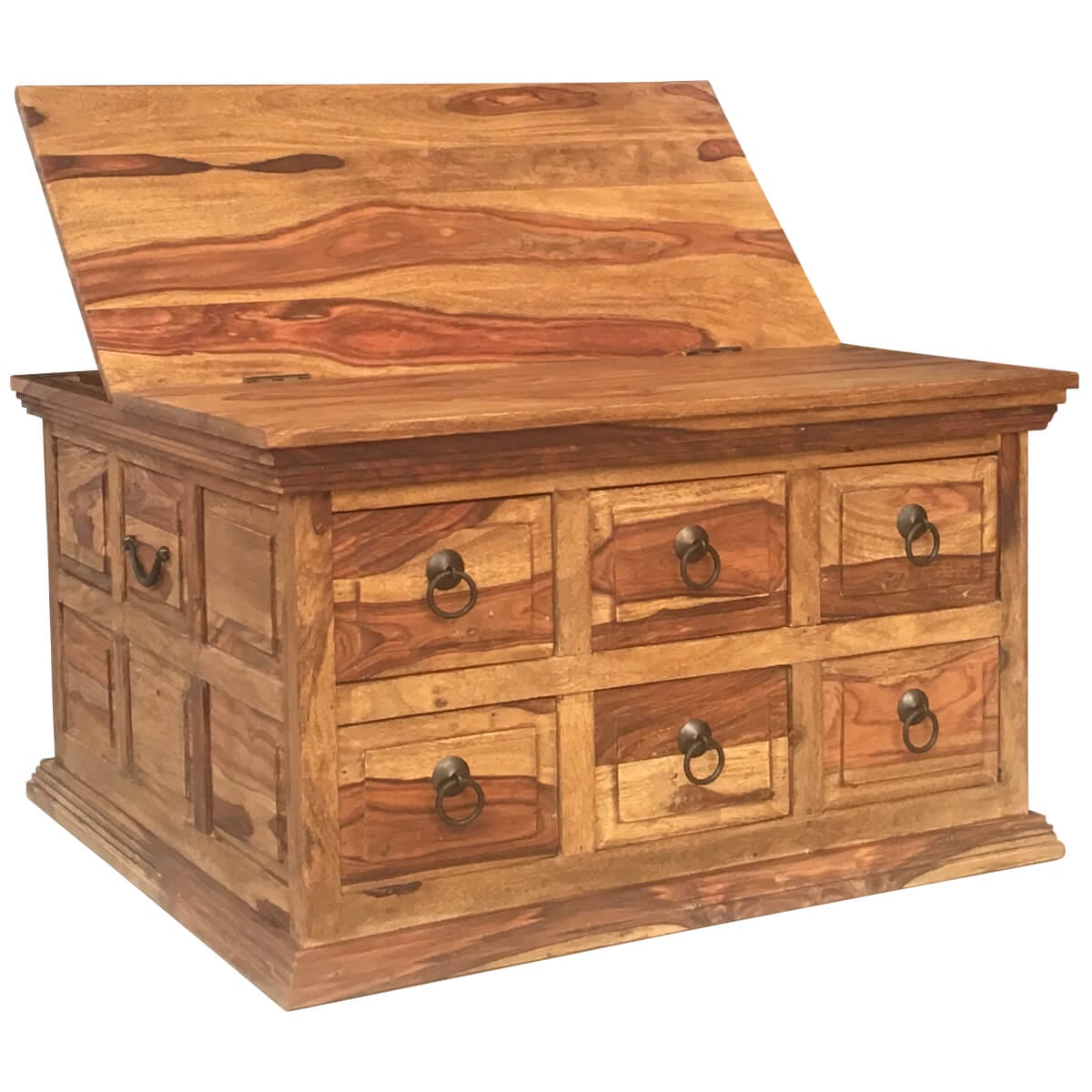 Ganga 6 Drawer Box Coffee Table 80X80X45Cm 55842-6Db