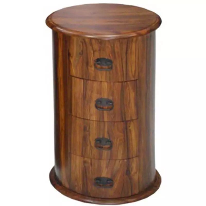 4843B-Ganga Jali 4 Drawer Drum Chest Solid Sheesham Wood - Packmans Furniture
