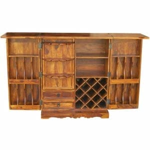 Ganga Sheesham Wood Large Home Bar Cabinet 50x94x112cm-bbl - Packmans Furniture