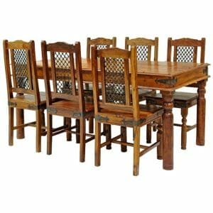 Ganga Range Jali Large Dining Table Solid Sheesham Wood-gldt - Packmans Furniture