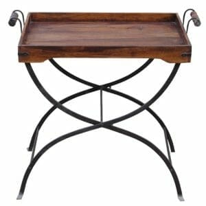 Ganga Sheesham And Iron Tray 45x65x75cm-1908 - Packmans Furniture