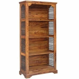 Ganga Indian Ring Jali Large Bookcase 38x90x178cm-rjlbc - Packmans Furniture