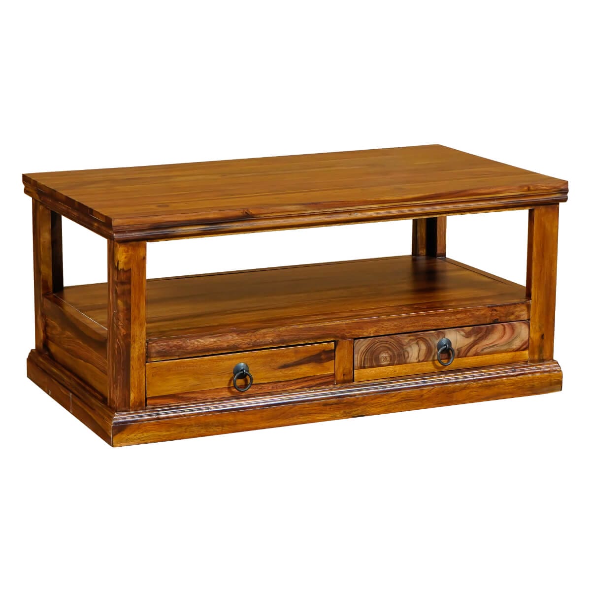 Ganga Sheesham 2 Drawer Coffee Table 60X100Cm-Jfl-122 - Packmans Furniture