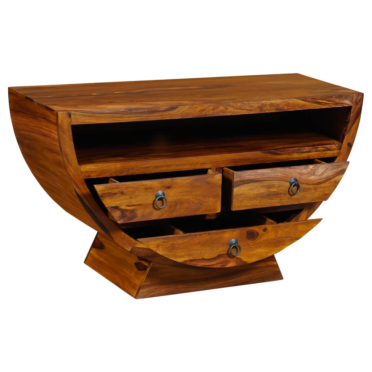 Ganga Sheesham Half Bowl Tv Unit 120Cm-Sa5233 - Packmans Furniture