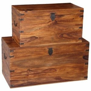 Ganga Sheesham Set Of 2 Thakat Trunk Chests - Packman's Furniture