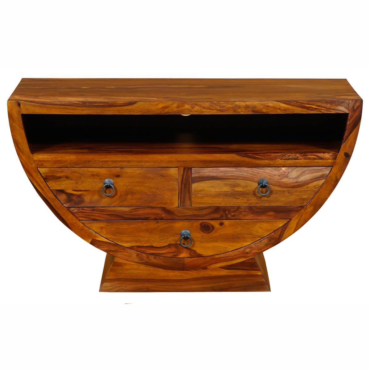 Ganga Sheesham Wood Half Bowl Tv Unit 120Cm-Sa5233-Packmans Furniture