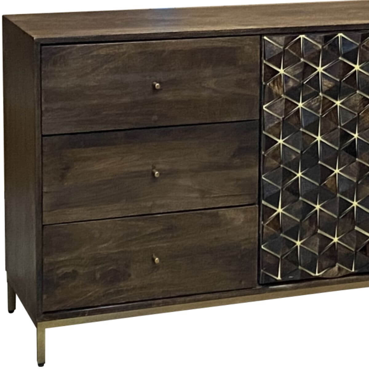 Golden Gem Dark Mango Large Sideboard 160Cm - Image 4