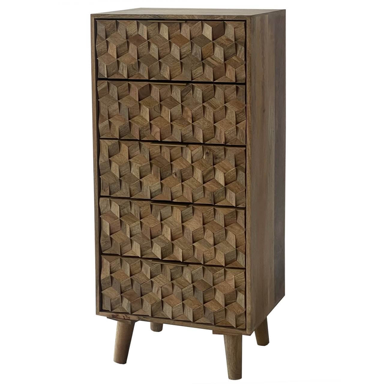 Geometric 5 Drawer Tall Chest - Image 2
