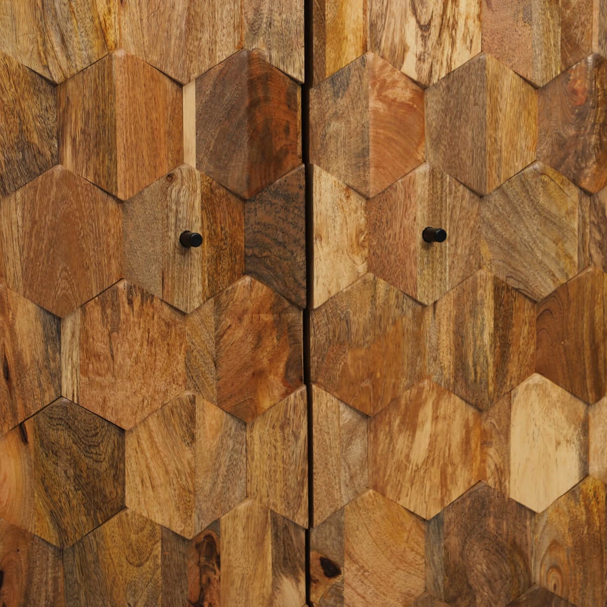 Hexagonal Light Mango 4 Door Large Sideboard 170Cm - Image 2