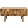 Hexagonal Light Mango 2 Drawer Coffee Table 50x90cm - Packman's Furniture
