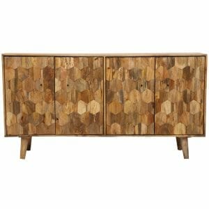 Hexagonal Light Mango 4 Door Large Sideboard 170cm - Packman's Furniture