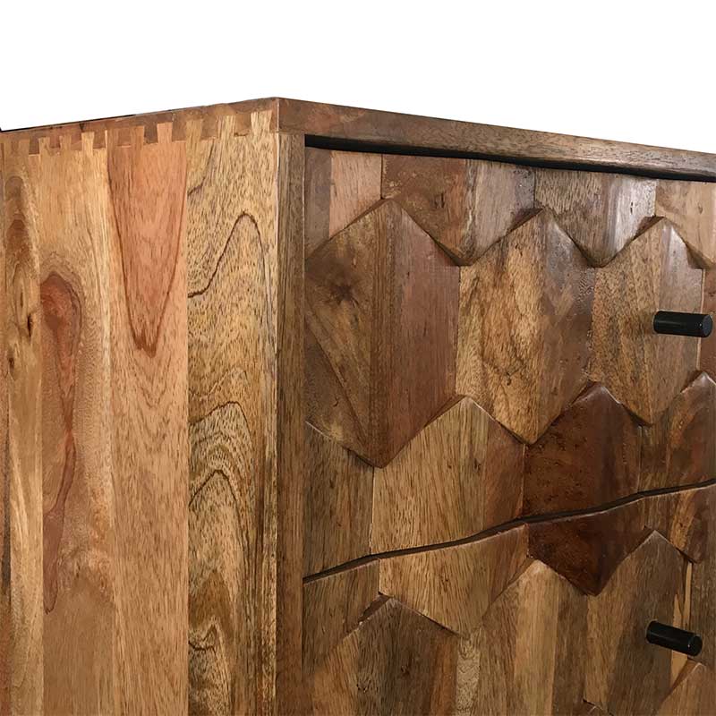 Hexagonal Light Mango 2 Door Sideboard 89Cm - Image 8