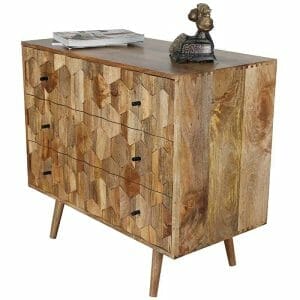 Hex-100-hexagonal Retro Vintage 3 Drawer Chest Of Drawer - Packmans Furniture