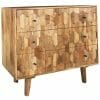 Hexagonal Light Mango 3 Drawer Chest Of Drawers -Hex-100 - Packmans Furniture