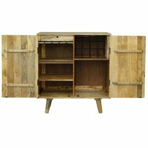 Hex-107-hexagonal Retro Vintage Compact Bar Solid Mango Wood - Packmans Furniture