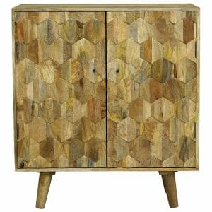 Hexagonal Light Mango Compact Bar Cabinet -hex-107 - Packmans Furniture